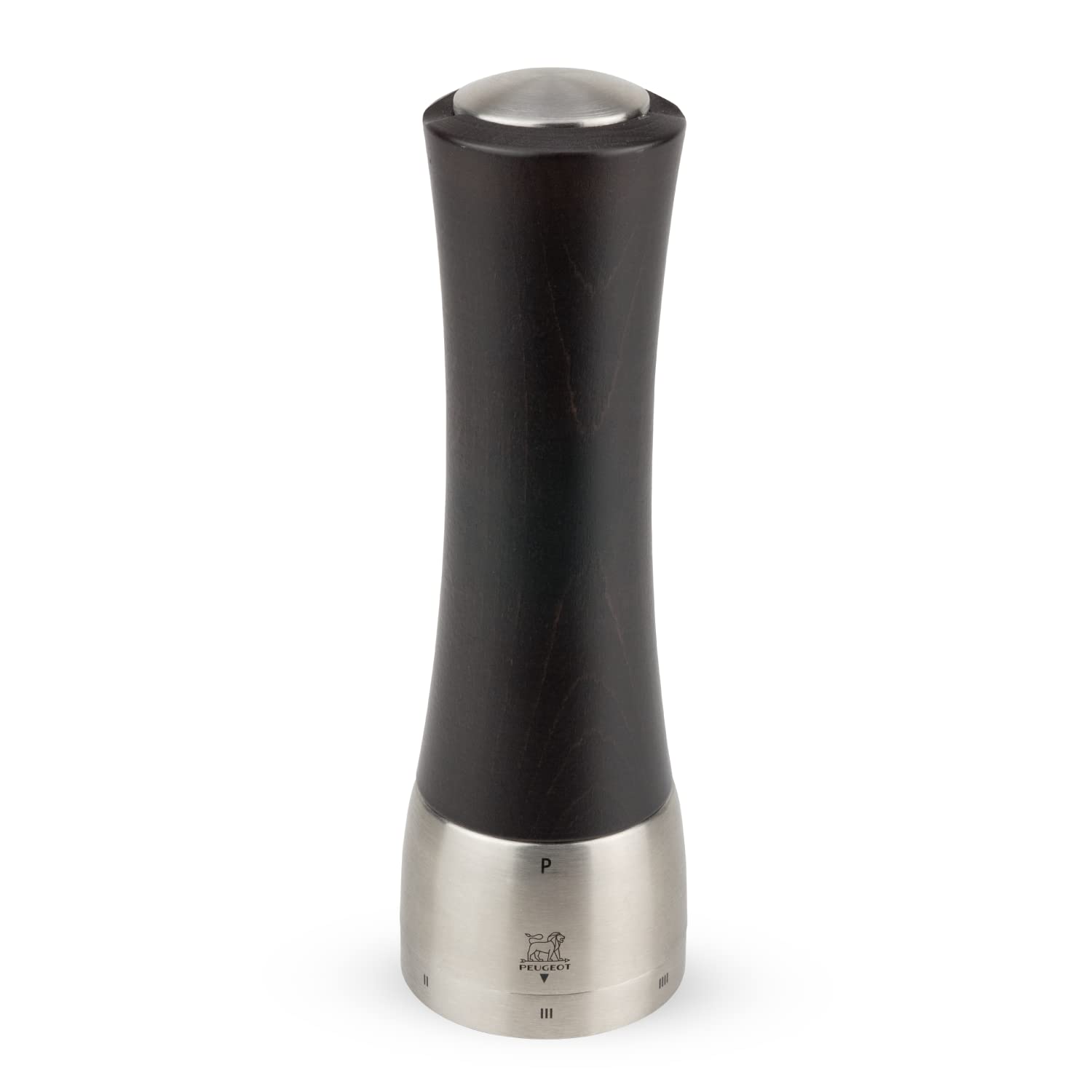 Peugeot Chocolate - Madras U'select Manual Pepper Mill - Adjustable Grinder - Stainless Steel & Beechwood, 21 Cm