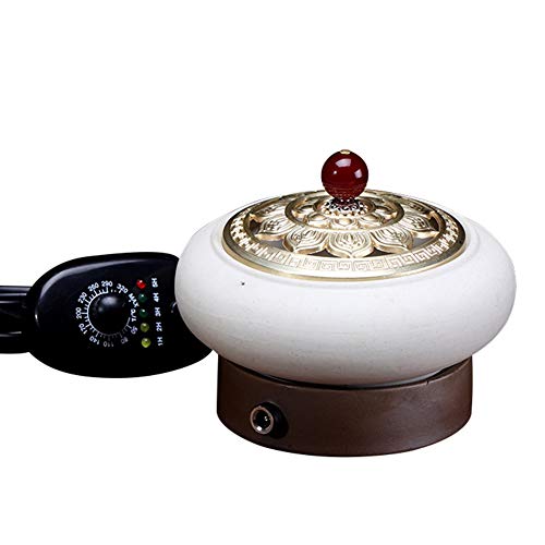 RXBFD Elektrischer Weihrauchbrenner aus Keramik, zeitlich Einstellbarer Duftdiffusor für ätherische Öle, Agarwood-Aromaofen aus Harz, Home/Office/Bar Scentsy Warmer Cover