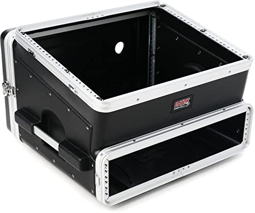 Gator Cases Schrägaufsatz-Konsolenrack | 8U oben, 2U unten | schwarz-silber | (GRC-8x2)