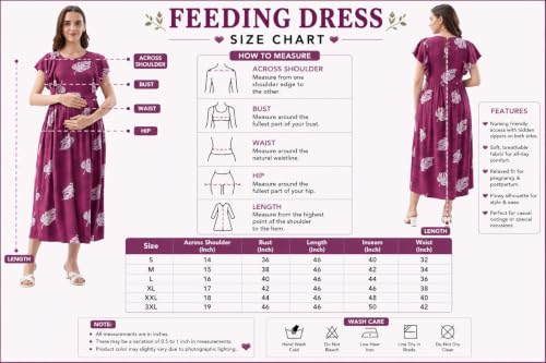 Image of AV2 Women Maternity Feeding Dress Purple Medium 5176
