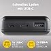 Intenso Powerbank XS10000 – 10.000 mAh – Kompakter externer Akku für Smartphone, Tablet & Kamera, USB-C, USB-A, microUSB, Schnelles Laden, Schwarz