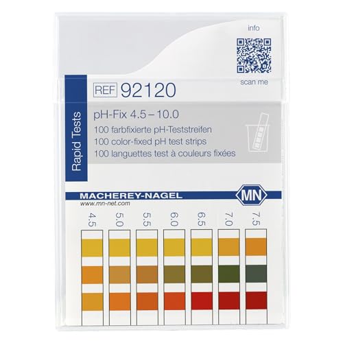 Macherey und Nagel Macherey & Nagel ML-6708 Farbfixiert Nicht blutend pH-Teststreifen, pH-Fix 4.5-10.0, 85mm Länge x 5.5mm Breite, 100 Stück