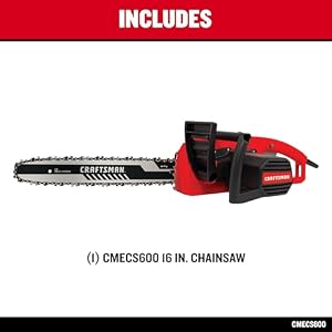 CRAFTSMAN Electric Chainsaw, 16 Inch, 12 Amp Corded Chain Saw Electric, Ergonomic, Powerful Motor (CMECS600) — photo 2 of 6