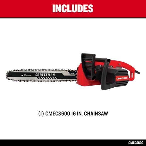 image for CRAFTSMAN Electric Chainsaw, 16 Inch, 12 Amp Corded Chain Saw Electric