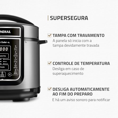 Panela de Pressão Elétrica Mondial 5L Digital