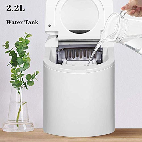 Máquina automática fabricadora de hielo pequeña, 18 kg/24 h, hace cubos de hielo, silenciosa, lista en 6-10 minutos, tanque de agua de 2,2 l miniatura 2
