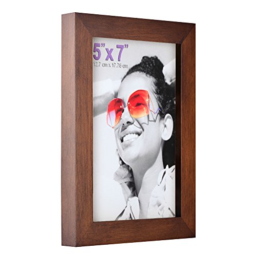 Rpjc 5X7 Picture Frames Made Of Solid Wood High Definition Glass For Table Top Display And Wall Mounting Photo Frame Brown #TOP2