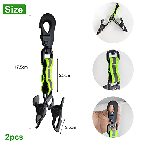 Qiyiche Pack of 2 Fire Brigade Glove Holders, Double Clip Glove Clips, with Hiking Buckle, Glove Holder - Image 2