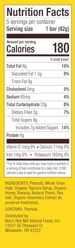 Bob's Red Mill Peanut Butter Banana & Oats Snack Bar, 5 bars - image 2
