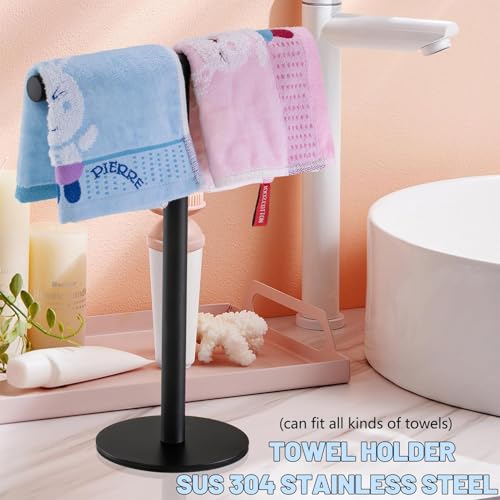 Barra de toalla de acero inoxidable con soporte vertical elegante 8