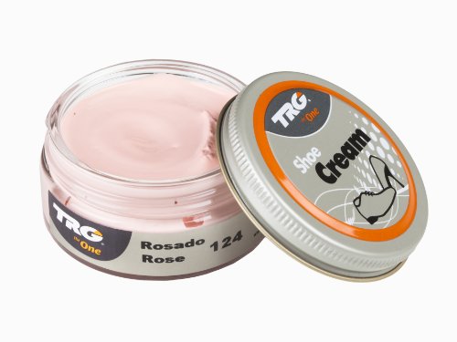 TRG The One - Crema Protectora para Calzado de Cuero a base de ceras | Betún para Zapatos de Piel y Piel Sintética | Nutre, da brillo y mantiene el color | Shoe Cream #124 Rosado, 50ml