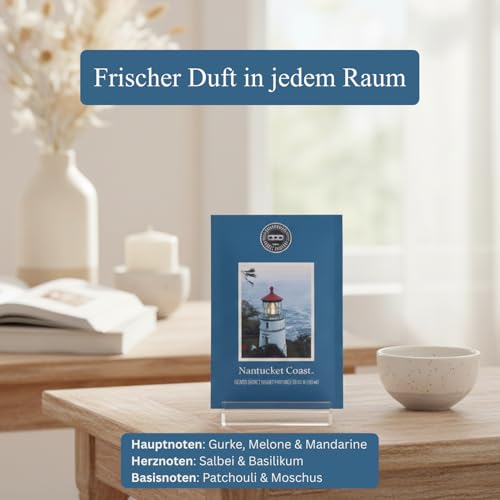 3er Set Duftsäckchen Home, Salt and Sea Glass, Solitude & Nantucket Coast, frische Duftbeutel mit maritimen grünen und warmen Noten, für Kleiderschrank Bad und Wohnraum, bis 4 Monate Raumduft