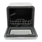 Lavastoviglie da tavolo, mini lavastoviglie con serbatoio dell'acqua da 6 l e 4 programmi, lavastoviglie portatile per appartamento, campeggio e camper, colore bianco