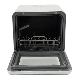 Lavastoviglie da 1100 W, 6 l, mini lavastoviglie con 4 modalità di lavaggio, asciugatura ad aria calda, 2 livelli di supporto push-pull, senza installazione, lavastoviglie da tavolo, autoportante per