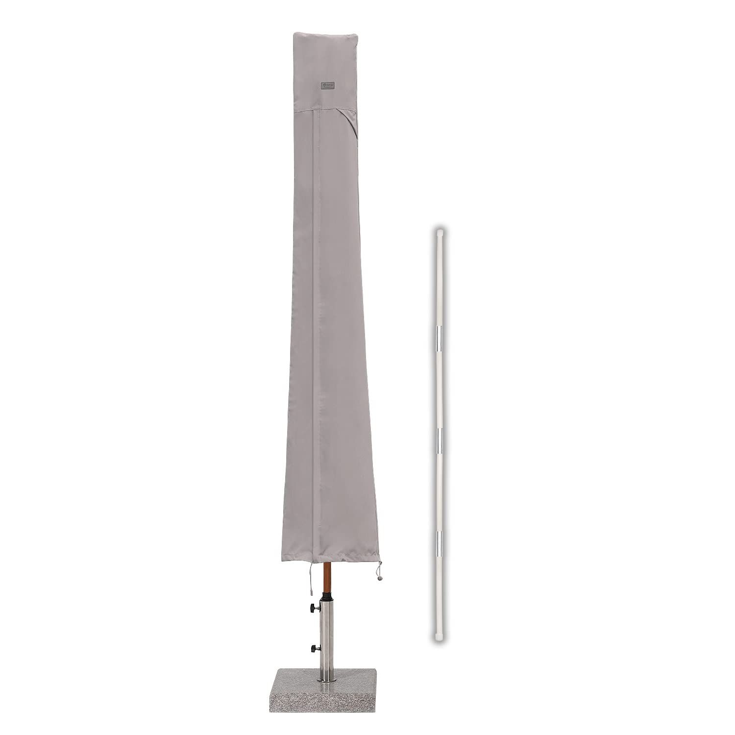 Sekey Parasol Protective Cover with Pole, Cover for Diameter 400 cm / 240 x 330 cm, Garden Umbrella with Ventilation Holes, Cover for Market Umbrella/Balcony Umbrella, Waterproof