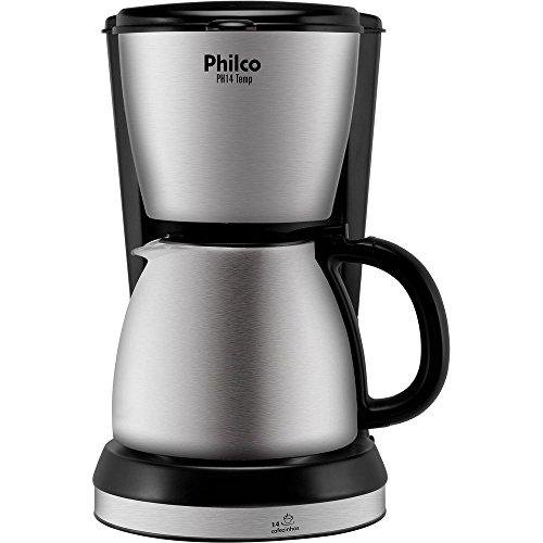 Cafeteira Ph14 Temp, 550w, 53901025 Philco Preto/ Aço Escovado 1 Cafeteira Ph14 Temp, 550w, 53901025 Philco Preto/ Aço Escovado