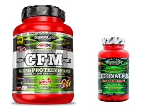 AMIX NUTRITION PURE CFM WHEY NITRO PROTEIN ISOLATE, Milky Vanilla Flavor 1000 g + AMIX MUSCLECORE DETONATROL 30 CAPSULES + Whisk