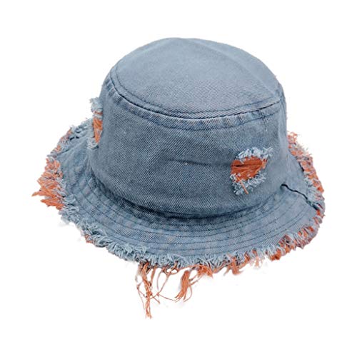 Printed Bucket Hat Baby Hat Denim Sun Hat Caps Fisherman Soft Kids Kids Hat Toddler Girl Sun Hat (Orange, One Size)