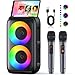 Karaoke con Microfono (2025 Ultimo Modello) | Cassa Bluetooth con 2 Microfoni...