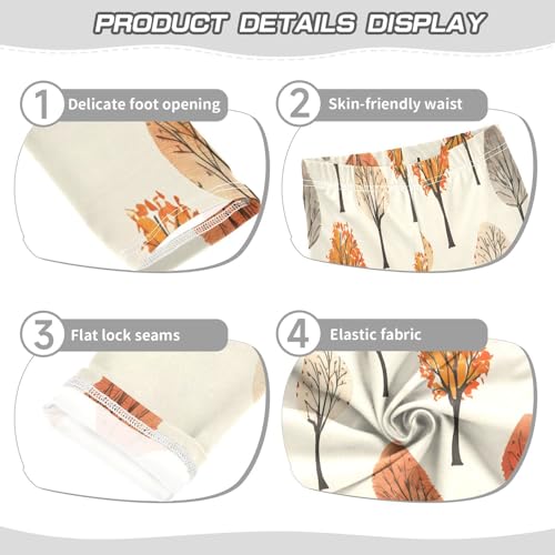 Bolaz Toddler Girls Leggings Printed Yoga Pants Leggings Autumn Trees for Kids3