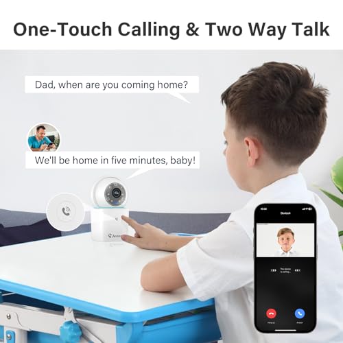 Jennov 2K Pet Dog Cat Camera, 360° Home Security Camera with One-Click Talk, WiFi Baby Camera Monitor with Motion Detection/Color Night Vision/Auto Tracking for Home Indoor &Outdoor Security - Thumbnail 3