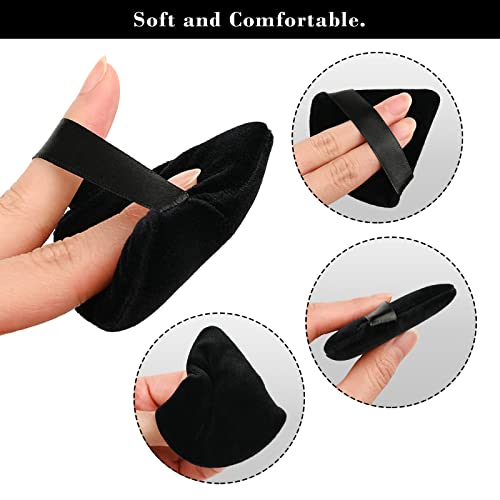 RAREIUS 8Pcs of Triangular Powder Puff Makeup Sponges, Made of Super-soft Velvet, Designed for Contouring, Eye, and Corner, Beauty Blender Foundation Mixing Container.(Black)