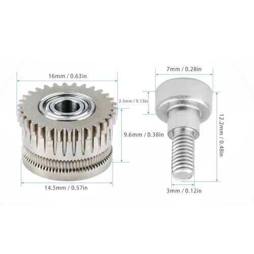 Hardened Steel Extruder Gear All Metal Drive Zahnrad für K1C K1 Max 3D Drucker Zubehör