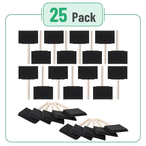 image for Bates Choice Bates- Foam Paint Brushes, 4 Inch, 25 Pack, Black Foam Br