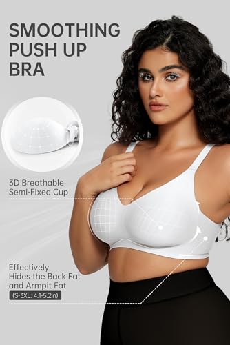 Image of OEAK Women Comfortable Jelly Bras No Underwire Seamless Full Coverage Bralette Buttery Soft Convertible Everyday Tshirt Bra
