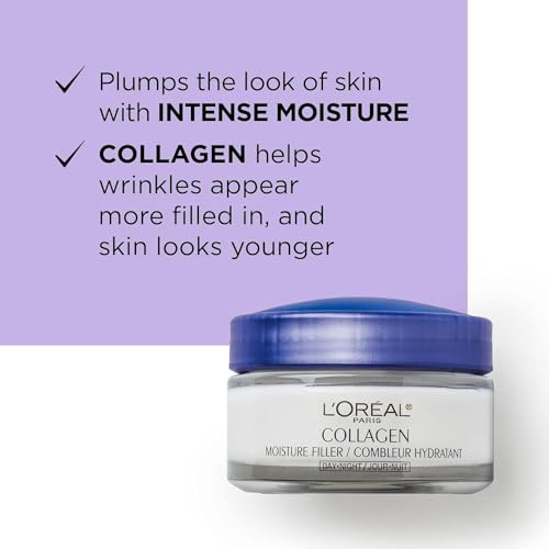 Image of L'Oreal Paris Day And Night Moisturizer Cream, Collagen Moisture Filler Skincare, Hydrating Cream For Face, Neck And Chest To Smooth Skin And Reduce Look Of Wrinkles, 50 Ml