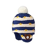 [MIKIHOUSE HOT BISCUITS] [ミキハウス ホットビスケッツ] ニット帽 フード 男の子 女の子 ベビー キッズ 子供服 紺 S(46-52cm) 73-9202-456