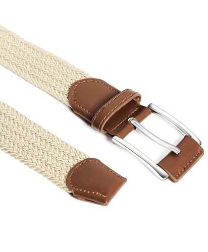 Men's Belt Elastic Braided Belt Casual Solid Color Stretch Woven Belt for Men3