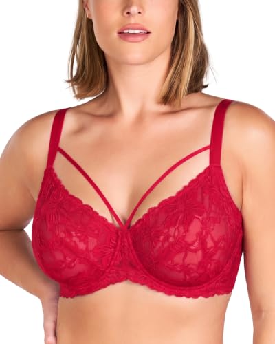 Image of HSIA Minimizer Bras for Women Unlined Underwire Lace Bras for Large Breasts | Full Coverage, Plus Size, Support Lift, Breathable, Everyday Essentials, Soft, Back Smoothing, Wide Straps, Sizes 32-46 C-I