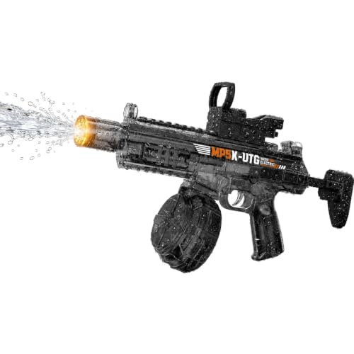 Electric Water Gun for Adults Kids, Automatic Water Gun with 23FT Long Range, Lightweight Squirt Gun for Pool Beach Summer Outdoor Play（Small Black）