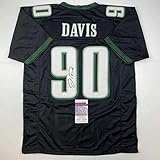 Autographed/Signed Jordan Davis Philadelphia Black Football Jersey JSA COA
