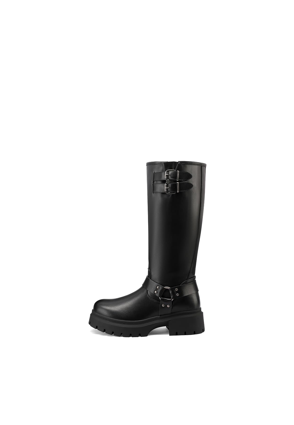 QUEEN HELENA Stivali Alti con Tacco con Zip Laterale Casual Donna X31-63