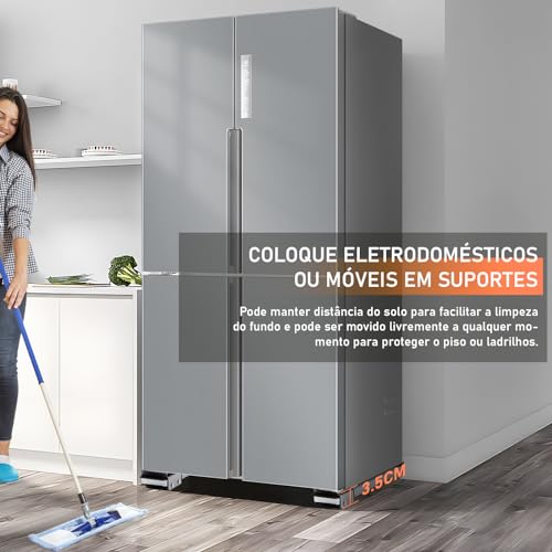Suporte Móvel, Base Móvel com Rodinhas, Adequado para Geladeira, Máquina de Lavar, Móveis e Eletrodo