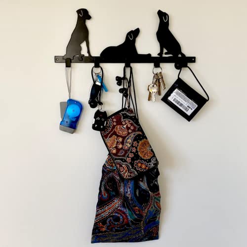 Evelots Puppy/Dog Wall Mount 5 Hook Hanger- Organizer-Hold 20 Lbs-Towel/Coat/Purse/Keys/Necklace-Sturdy Iron-Rust Free Black Coating #TOP5