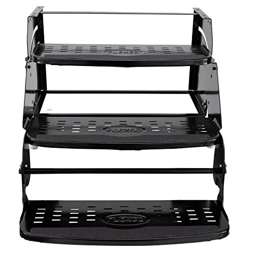 Recpro Rv Steps 24" Step In Black | Rv Stairs | Rv Exterior Steps | Camper Steps (Triple) #TOP1
