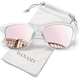 DANAMY Sunglasses Womens Polarized Sunglasses for Women Trendy Designer Mirrored Sunglasses UV400 Protection Sun Glasses