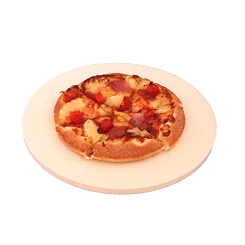 KIBOW 15" Round Cordierite Ceramic Pizza Grilling Stone for Ovens & Grills
