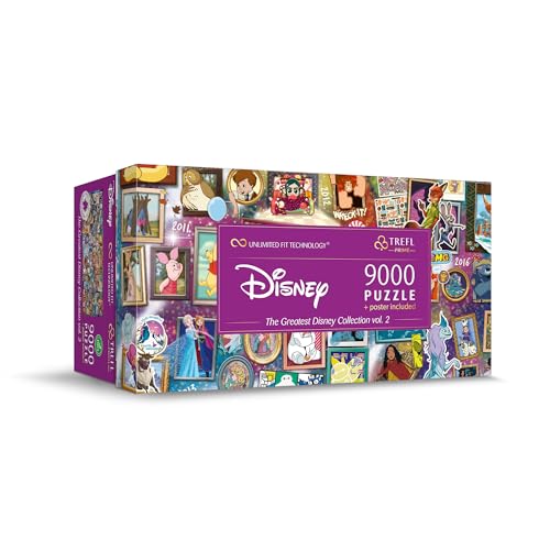 Trefl Prime - Puzzle UFT: The Greatest Disney Collection vol.2 9.000 Teile Disney-Figuren großes Puzzle besonders Dicke Pappe für Erwachsene und Kinder ab 15 Jahren
