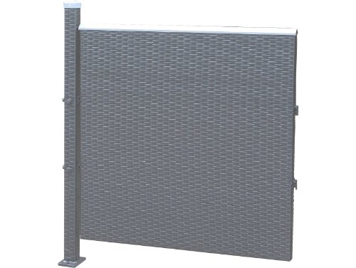 Preisvergleich Produktbild Prime Tech Poly-Rattan Sichtschutz / Zaun-Erweiterung 90cm anthrazit, Farbfehler