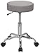 SixBros. Sitzhocker höhenverstellbar, Drehhocker mit Rollen, Hocker aus Stoff, verstellbar, grau M-95027-3/2341