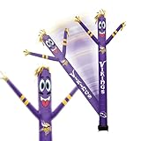 Sporticulture Football Minnesota Vikings Wacky Waving Inflatable Tube Guy with LED Lights & Built-in Blower - 6" x 36" x 96" NFL Inflatable Tube Man Crazy Sports Fan Outdoor Party Decoration