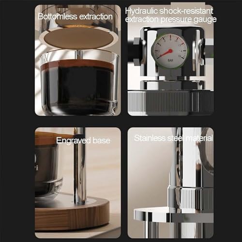 Cafetera manual neumática portátil 80 ml con medidor miniatura 5