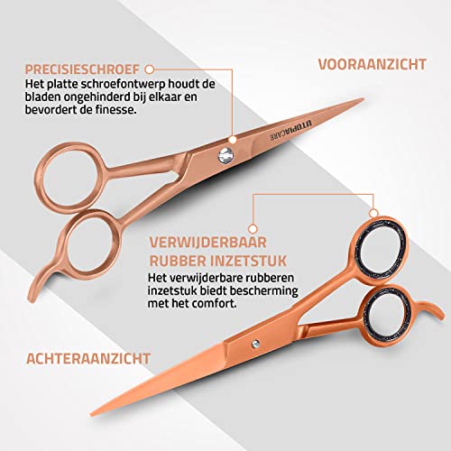 Image of Utopia Care Hair Cutting and Hairdressing Scissors 6.5 Inch, Premium Stainless Steel Shears with Smooth Razor and Sharp Edge Blades for Salons, Men, Women and Kids, Rose Gold