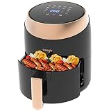 Heißluftfritteuse 4,5L Airfryer XL - iceagle Friteuse Heissluft Fritteusen ohne Öl | Heissluftfriteuse Air Fryers mit 9 Programmen, Digitalem LED-Touchscreen, Timer, Vorheizen&Warmhalten, 1200W