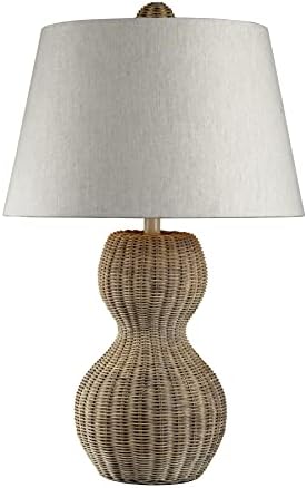 Dimond Lighting 111-1088 Sycamore Hill 1 Transitional Natural Linen Shade, Light Rattan Finish, 16" x 26" Table lamp, 16 by 26-Inch