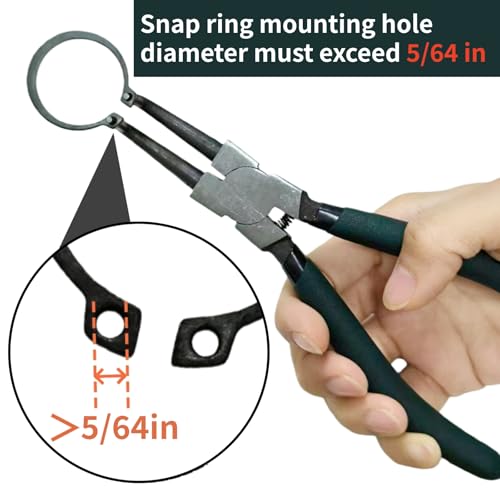 LFSEMINI Snap Ring Pliers Set, 4pcs 7" Internal/External Circlip Pliers Kit with Straight/Bent Jaw, Heavy Duty Precision Spring Loaded Pliers for Ring Remover Retaining and Remove Hoses, Gaskets